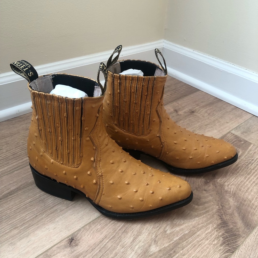 Vintage Leather Ankle Cowboy Boots Size 8.5
